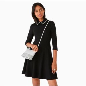 Kate Spade Black Fit and Flare Dress with Peter Pan Collar